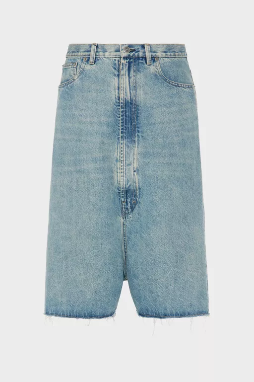 Dropped-Rise Denim Bermudas