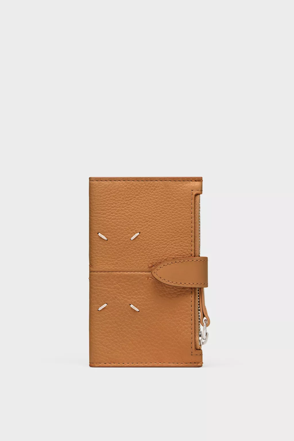4ステッチ レザー ジップカードホルダー ブラウン | Maison Margiela公式