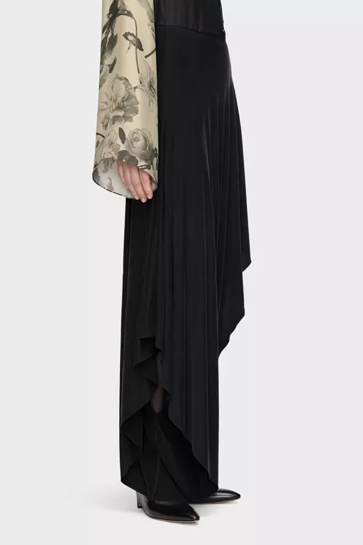 Draped Long Skirt - Midi Skirts