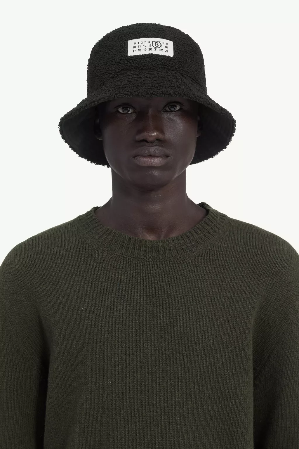 Black Reversible teddy nylon bucket hat | Maison Margiela Official
