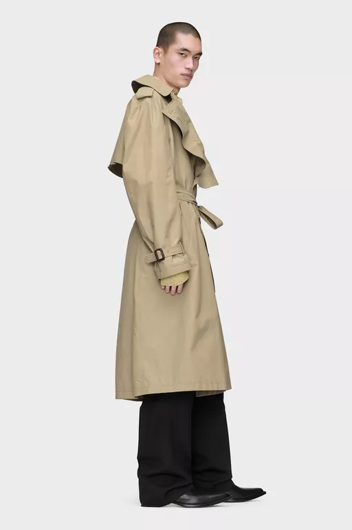 Folded Collar Trench Coat - Raincoats