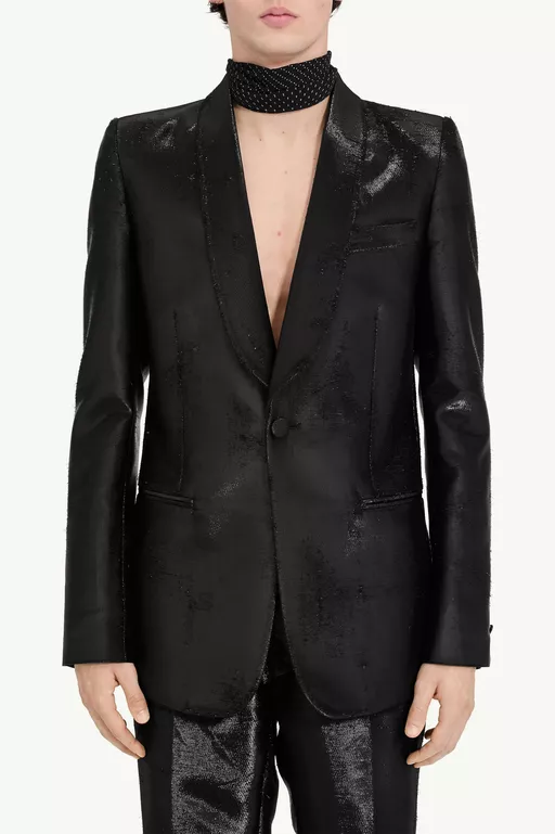 Anzugjacke aus Jacquard-Gewebe im Destroyed-Look - Jacken