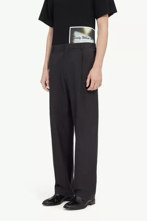 Pantaloni in tessuto camiceria di lana - Pantaloni