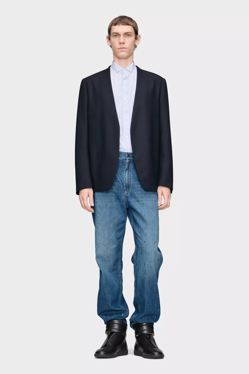 Navy Blue Minimal Blazer | Maison Margiela Official