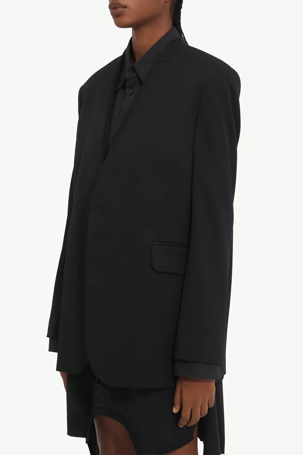 Women's Collarless Tailoring Wool Suit Jacket | MM6