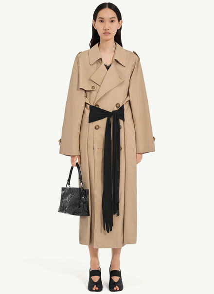 Cotton trench coat with gloves