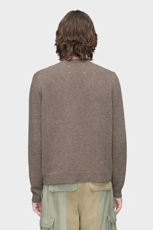 Fused Knit Wool Crewneck Sweater - Knitwear