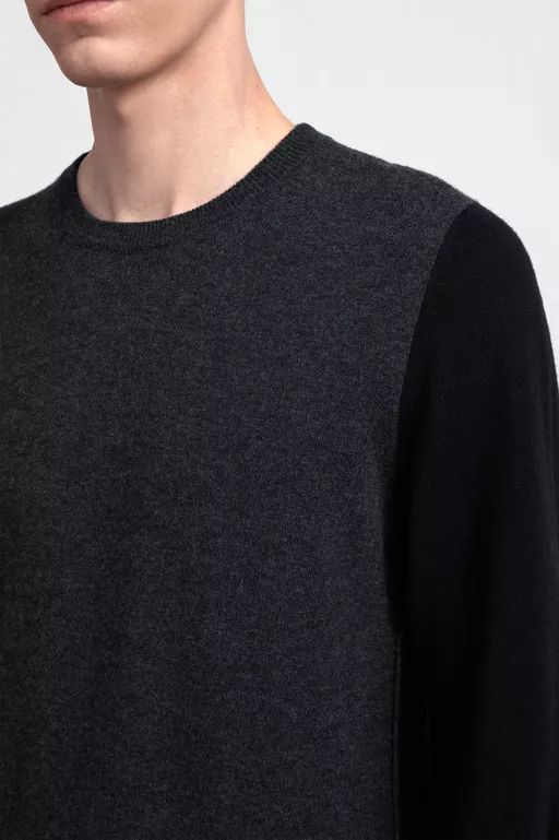 Two-Tone Wool Crewneck - Crewneck
