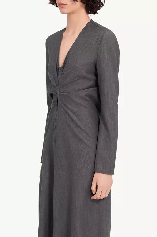 Wool cotton tailoring dress - Midi Dress