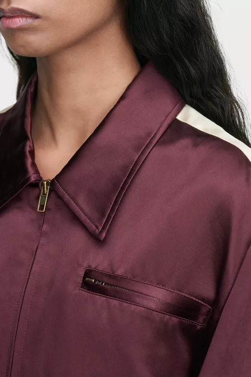 Satin Bomber Jacket - Jackets