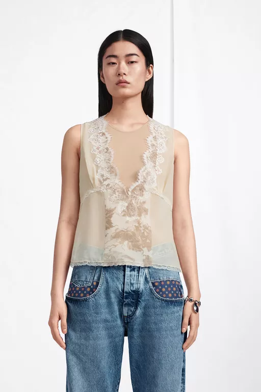 Fusion Lace-Trim Camisole Top - Tops