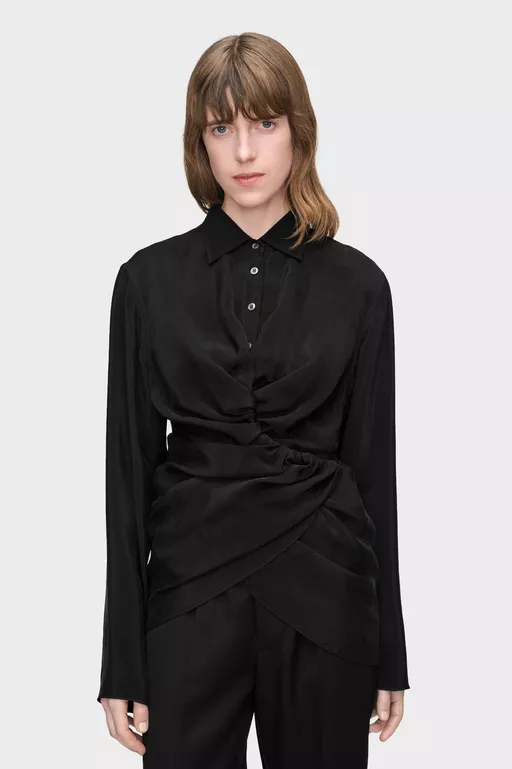 Ruched Wrap Shirt - Shirts