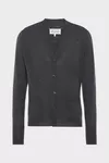 Grau - Pullover mit V-Ausschnitt aus Wollmischgewebe