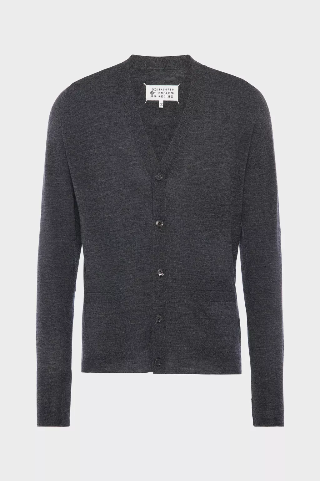 Grey Wool-blend V-neck cardigan | Maison Margiela Official
