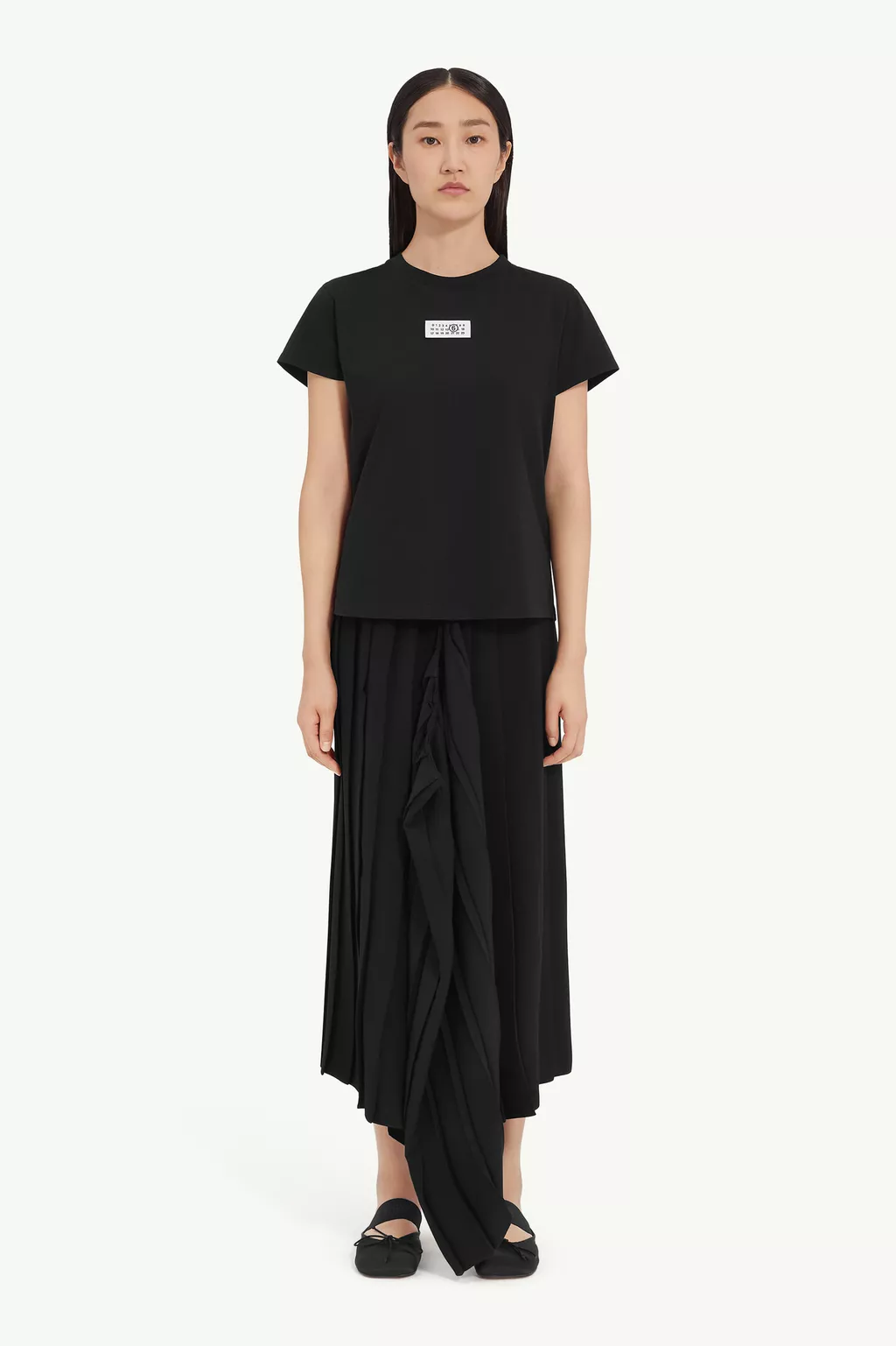 Black Numeric Cotton Jersey T-shirt | MM6 Official
