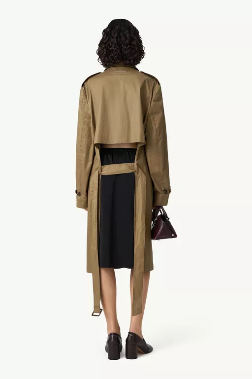 Belted coated trench coat - Raincoats