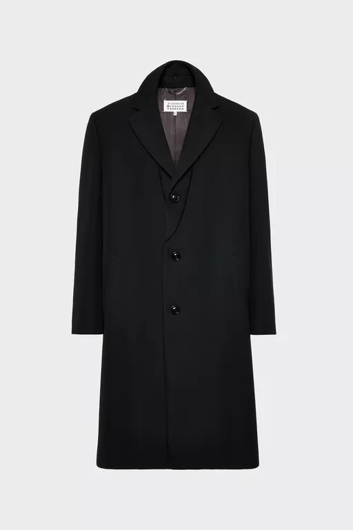 Folded Collar Wool Overcoat