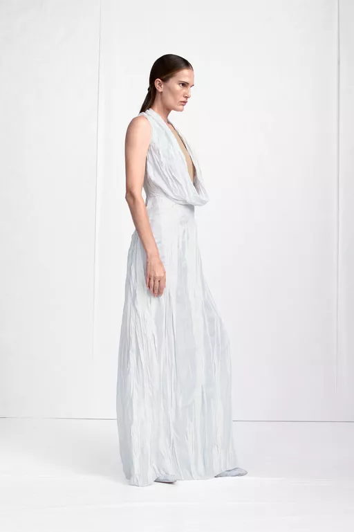 Cowl-Neck Crinkled Maxi Dress - Maxi Dress