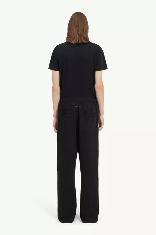 Logo-embroidered unbrushed cotton trousers - Pants