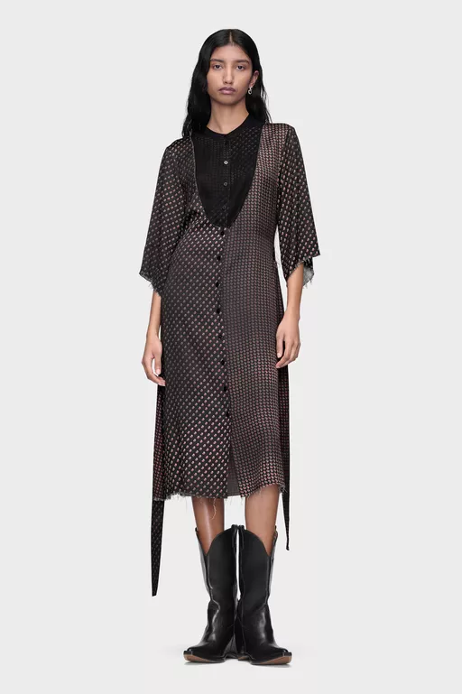 Printed Midi Shirt Dress - Midi Dress