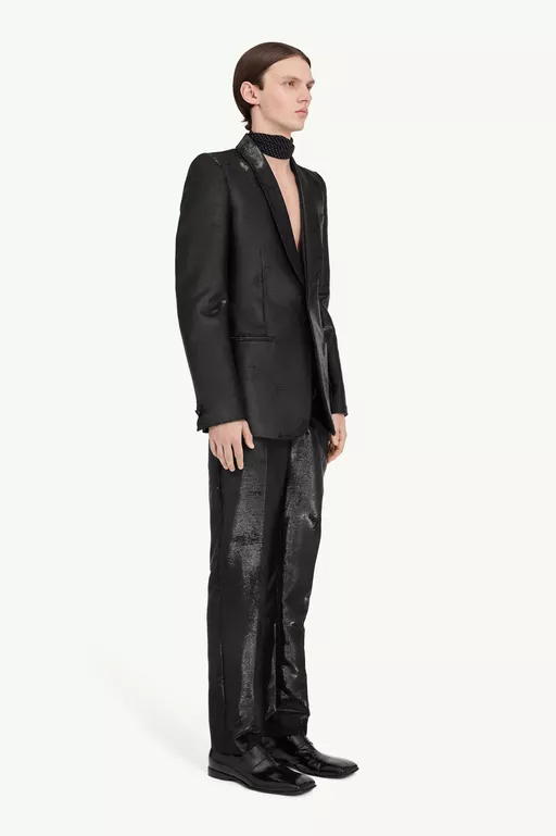 Distressed jacquard trousers - Pants