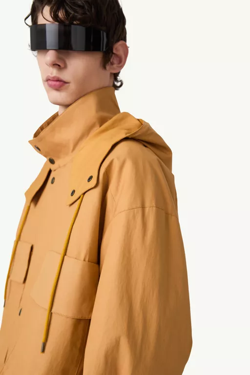 Coated cotton hooded jacket - Jackets