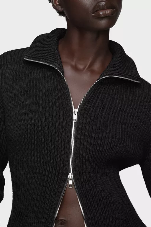 Wool zipped cardigan - Cardigan