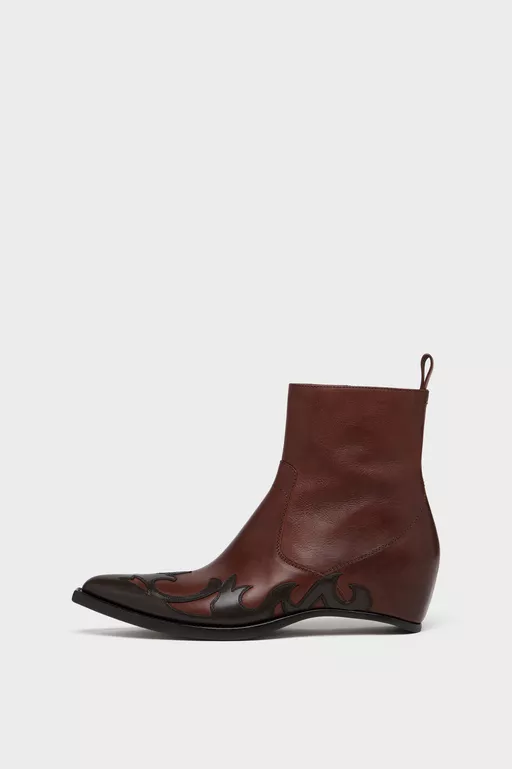 Heel-less Western Flame Boot - Ankle Boots