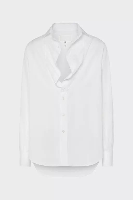 Folded Collar Cotton Shirt - Long-sleeved Shirt