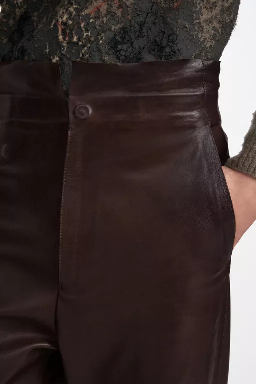Fusion Leather Wide-leg Trousers - Pants