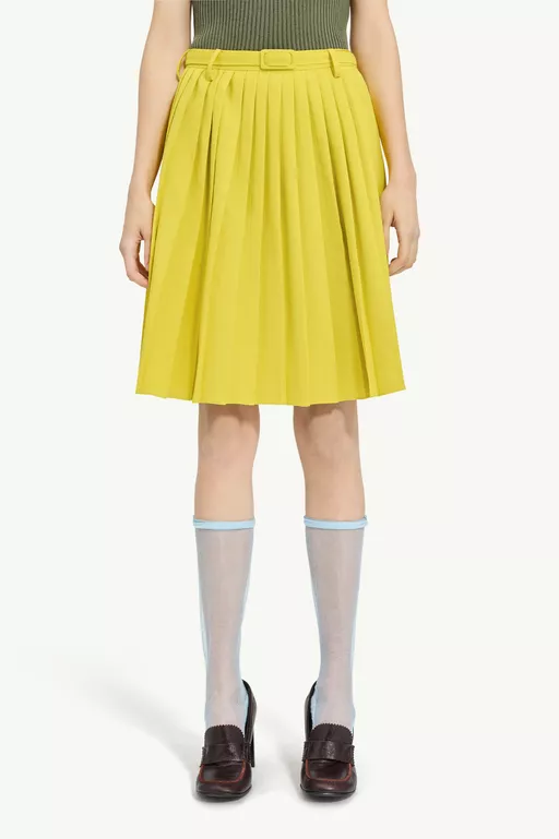 Wool-Blend Pleated Skirt - Skirts