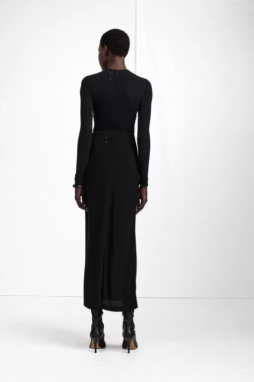 Velvet Panel Maxi Skirt - Long skirts