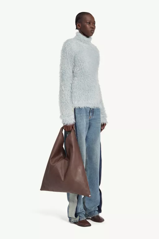 Jersey de cuello alto de pelo sint&eacute;tico - Punto