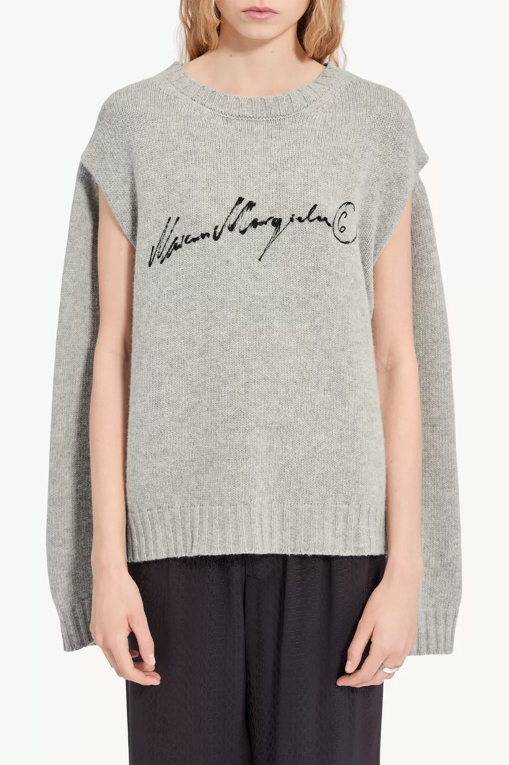 Gray Handwritten knit jumper | MM6 Official