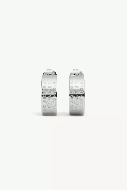 Numeric Minimal Signature Hoop Earrings - Candle