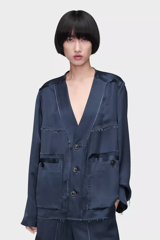 Patchwork Satin Jacket - Jackets