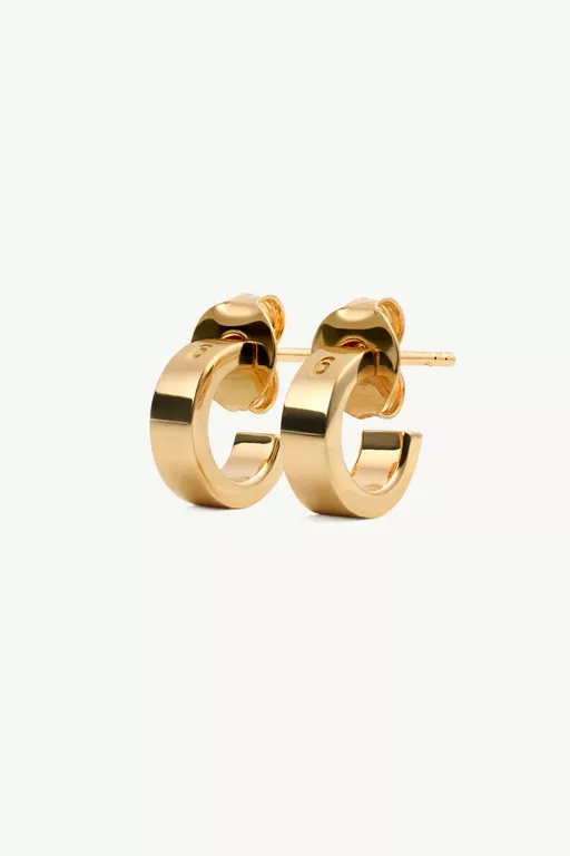 Gold numeric hoop earrings - Earrings