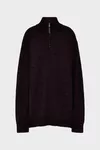 Bordeaux - Half-Zip Knit Sweater