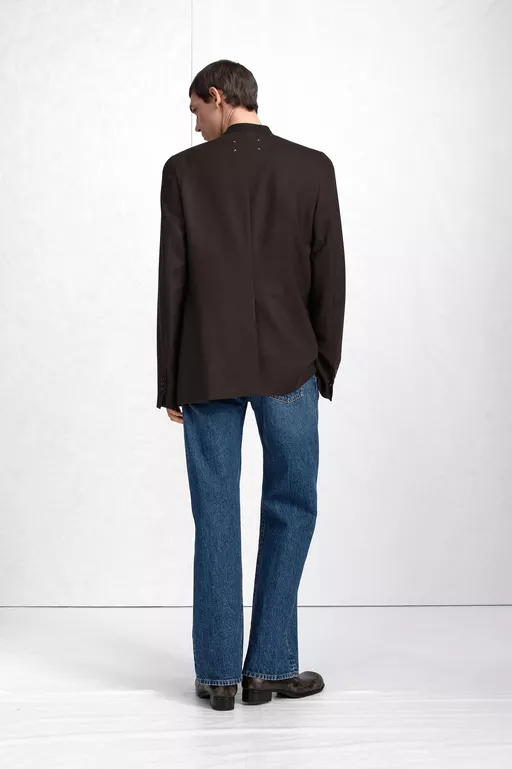 Minimal Collar Wool Blazer - Jackets