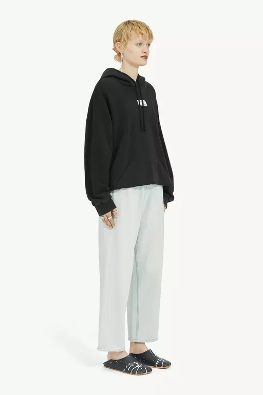 Black Unbrushed Cotton Sweatshirt - Sweatshirts