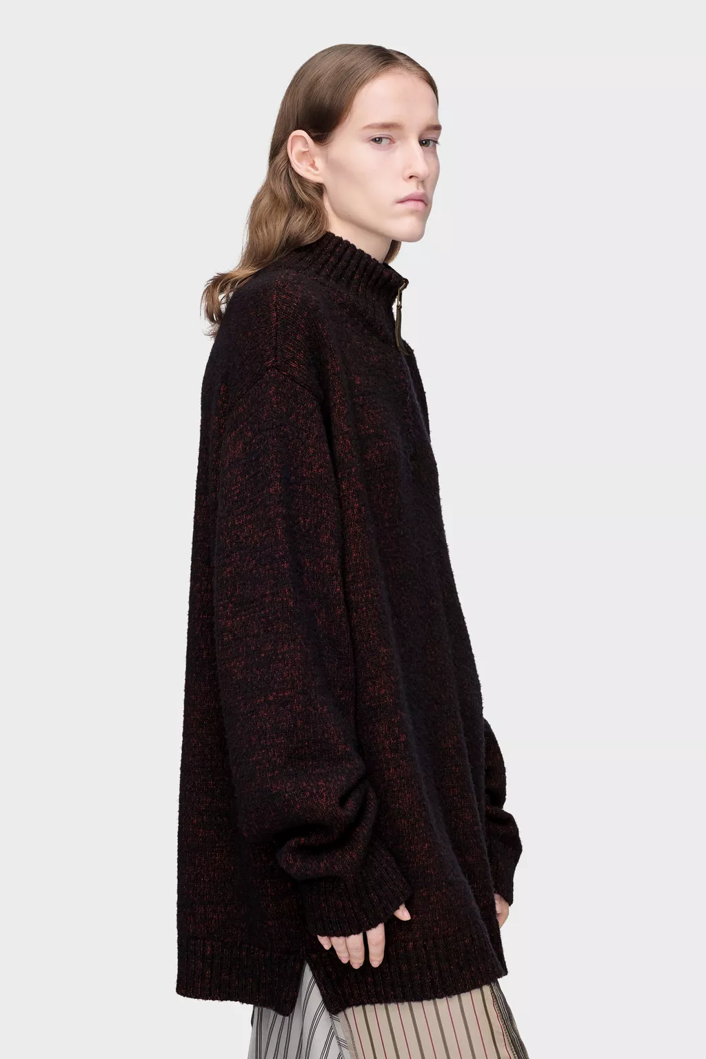 Bordeaux Half-Zip Knit Sweater | Maison Margiela Official