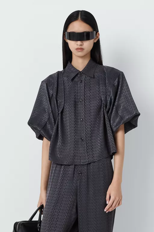 Viscose blend jacquard shirt - Shirts