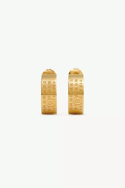 Numeric Minimal Signature Hoop Earrings - Candle