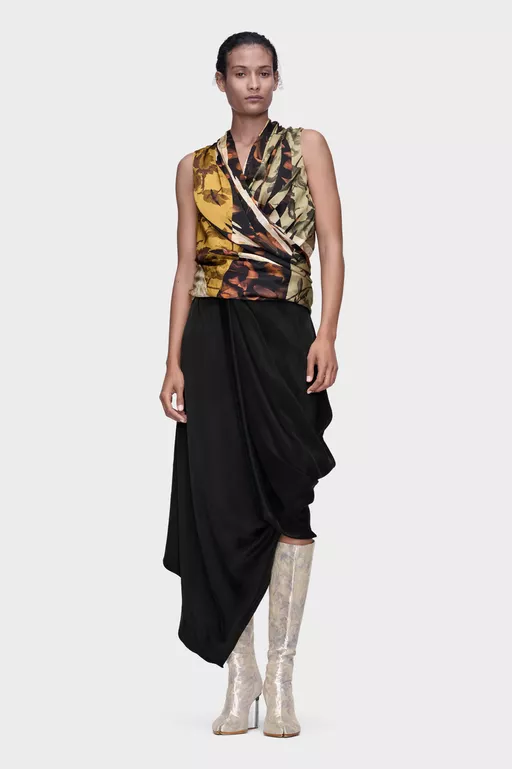 Draped Midi Skirt - Midi Skirts