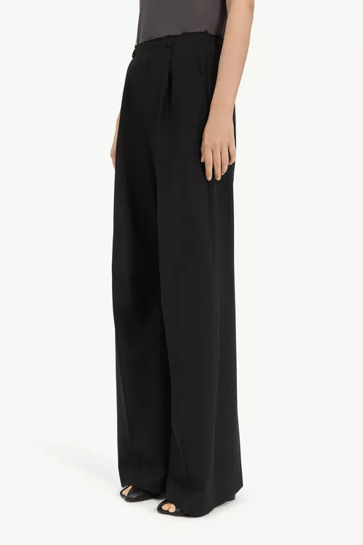 Wool wide-leg trousers - Pants