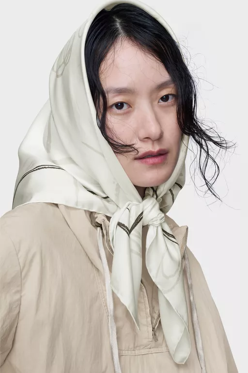 Scribbled Numerical silk foulard - Scarves