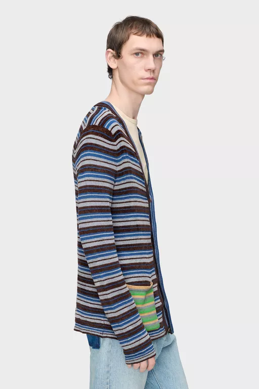 Striped Wool Cardigan - Overalls