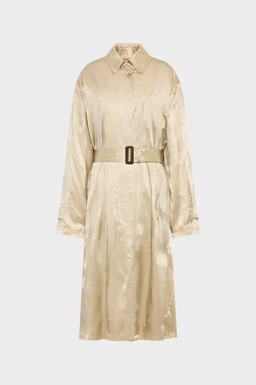 Creased Silk Trench Coat - Raincoats