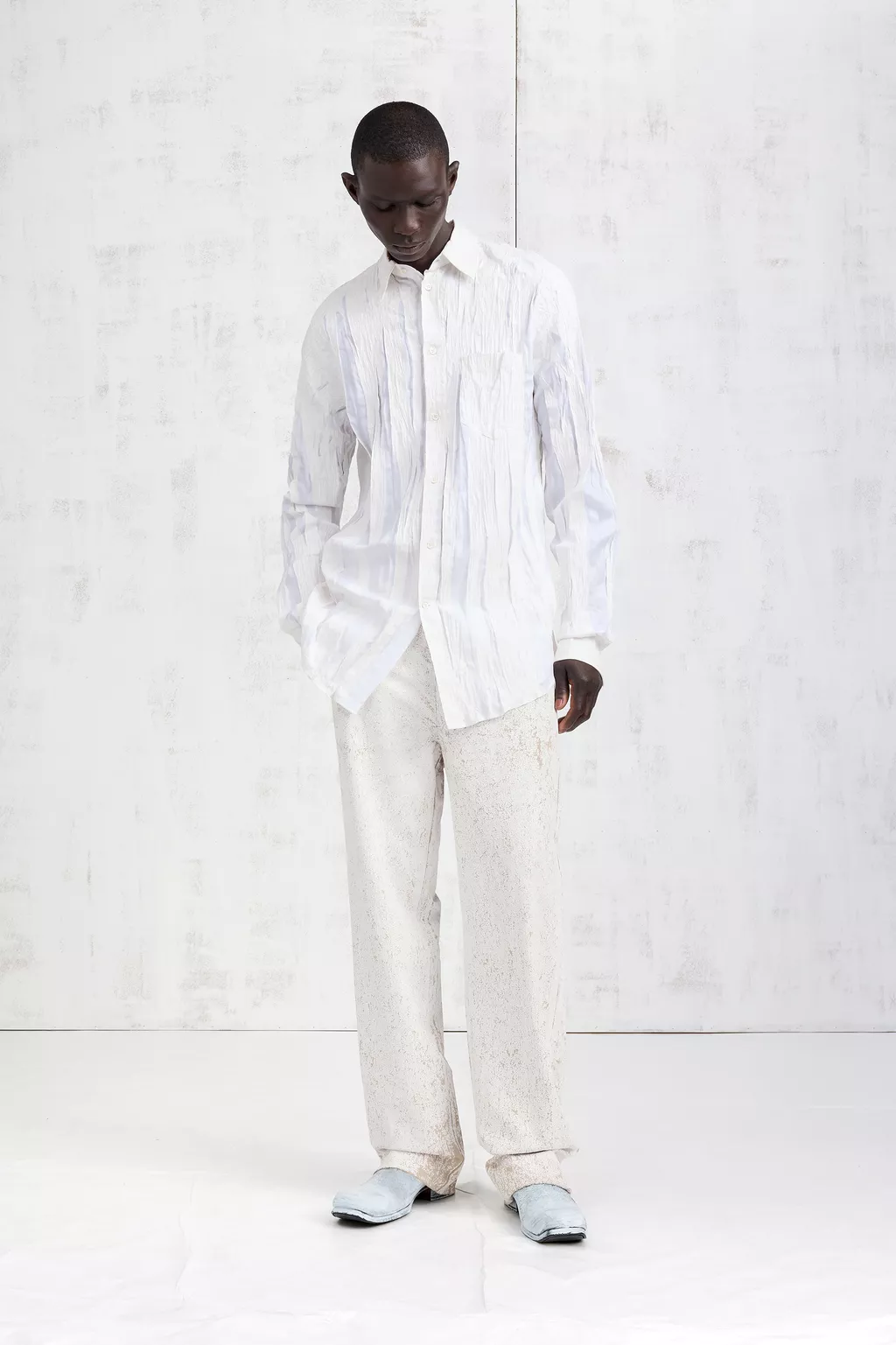 White Bianchetto Crinkled Shirt | Maison Margiela Official