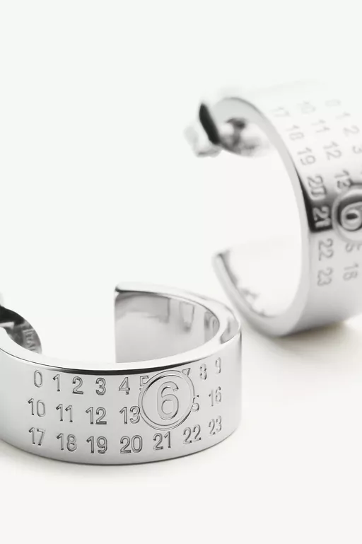 Numeric Minimal Signature Hoop Earrings - Candle